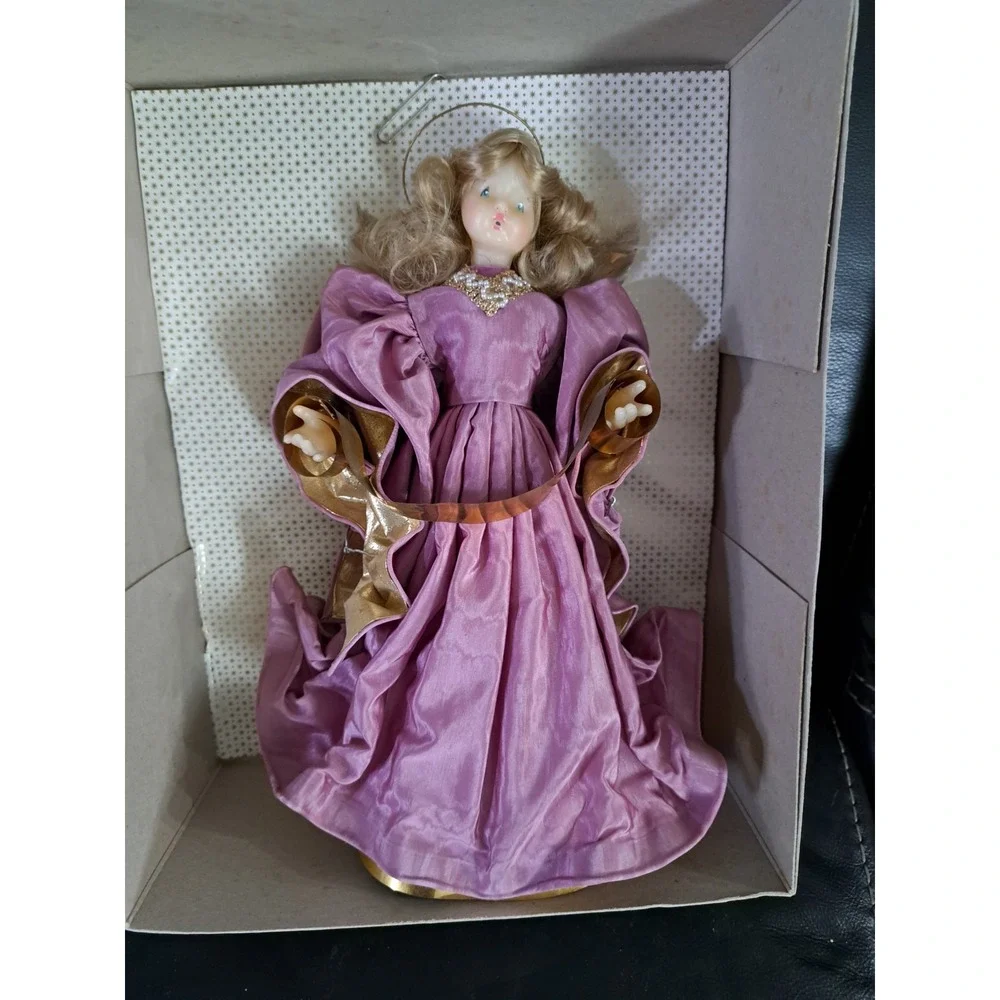 Serendipity Rauschgold Wax Angel Doll Tree Topper Feather Wings 13